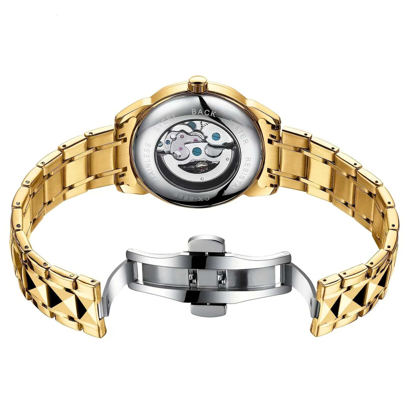 Light Luxury and Luxurious Business Men's Mechanical Watch, with a Golden Dragon Design, Automatic Winding, Skeleton Design, No Battery Needed, Stylish and Versatile, a Handsome Men's Watch with a Fully Automatic Mechanical Movement, the Perfect Gift for Your Boyfriend or Husband