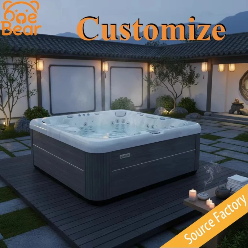 Commercial Hot Tub Spa Pool Outdoor Acrylic Jacuzzi with Massage Jets Suitable for Gardens Backyards and Patios