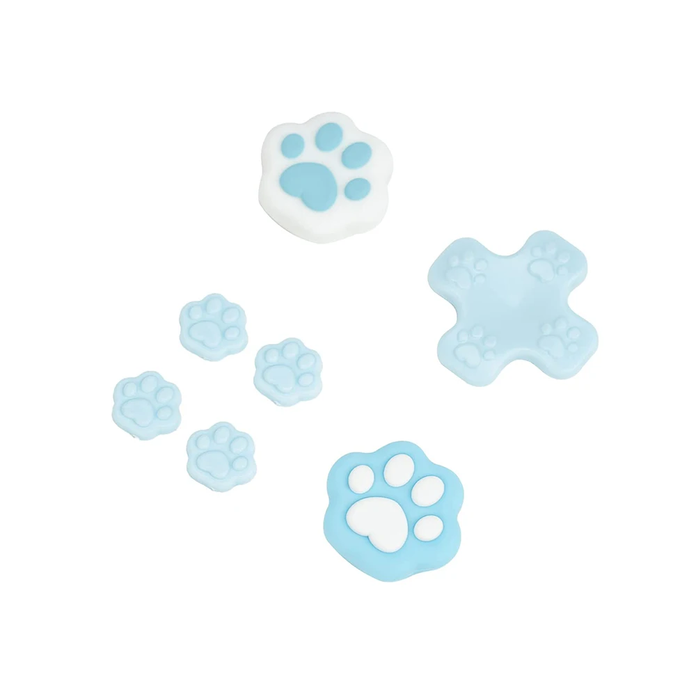 Cute Cat Paw Silicone Thumb Grip Caps Compatible with Nintendo Switch OLED/Switch Joystick and D-Pad Buttons Protective Cover