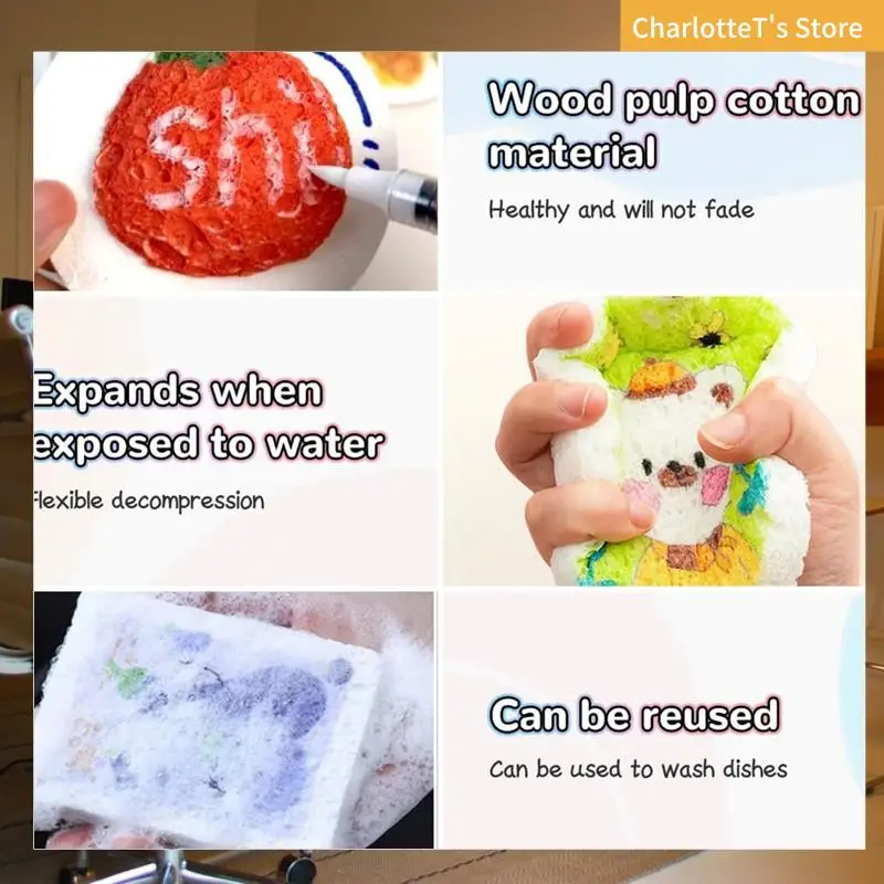 

Волшебная пенопластовая текстурированная бумага с 12 водяными ручками, волшебная холщовая губка для 3D-рисования для акрила-ABLI