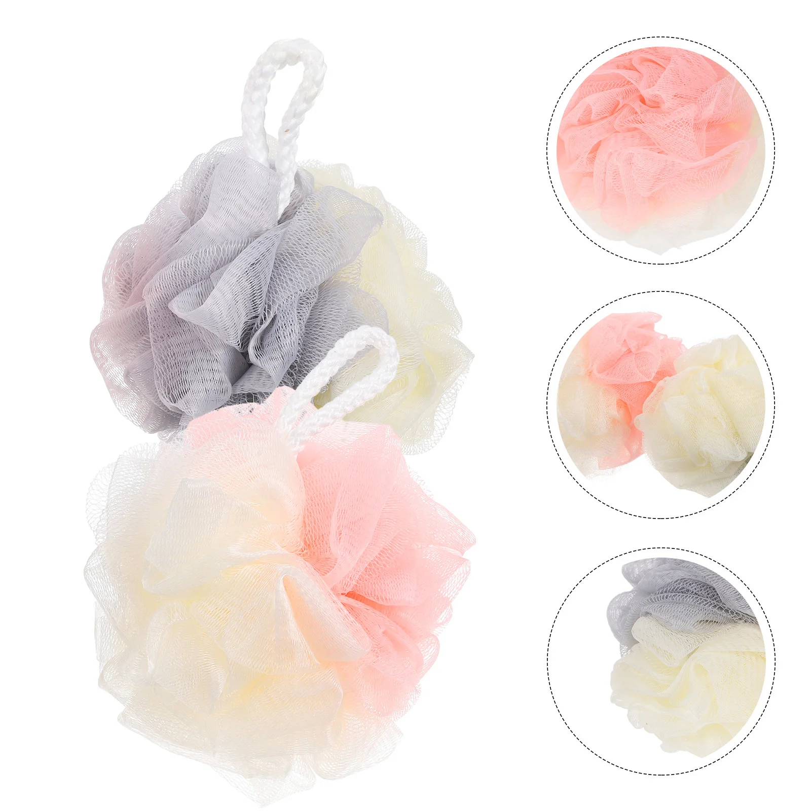 

4pcs Bath Ball Body Scrubber Soft Exfoliating Shower Sponge For Men Women Durable Foaming Bathing Tool Loofah Bathroom