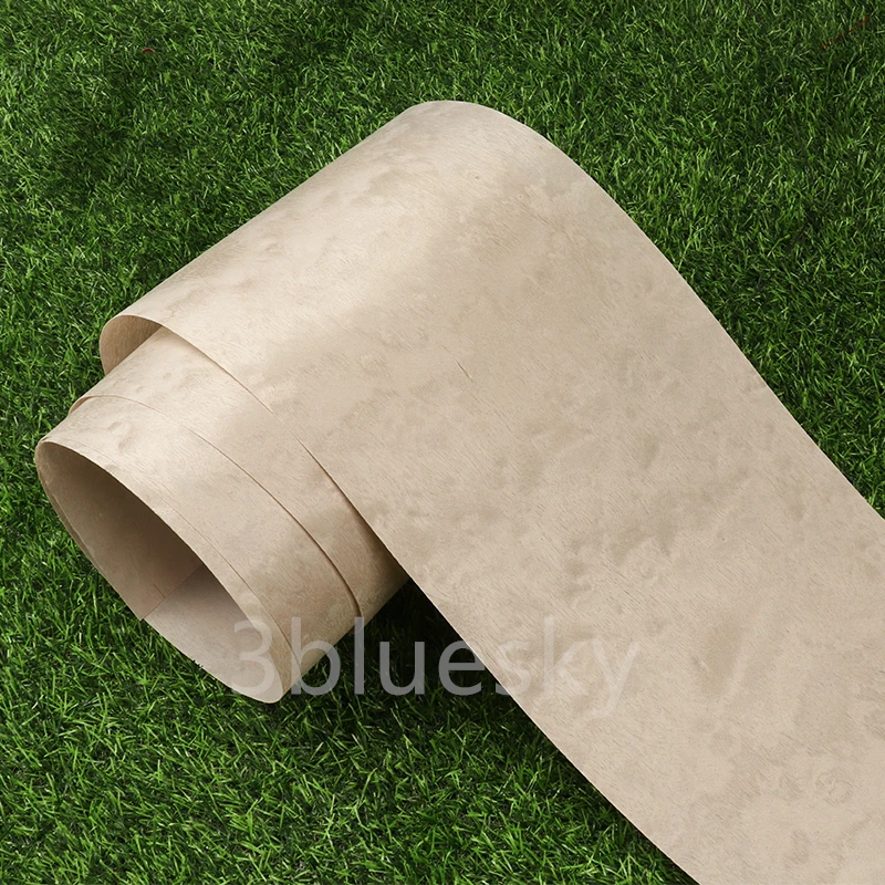 

Natural Wood Veneer Macore Maigelie Pomele with Fleece for Furniture about 15cm x 2.5m 0.25mm Milky White