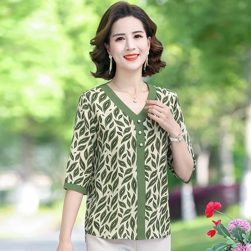 ママスーツ おしゃれ Tシャツ トップス 高級中高年 レディース 花柄 シフォンシャツ 2点セット