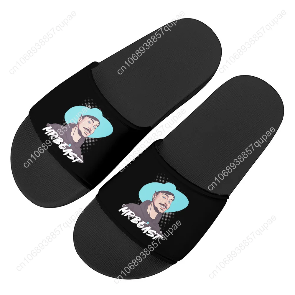 Mr Beast-Pantoufles de plage pour hommes et femmes, chaussures d'eau pour la maison, blogueur de jeu, sandales de piscine pour adolescents, pantoufles d'été personnalisées de haute qualité