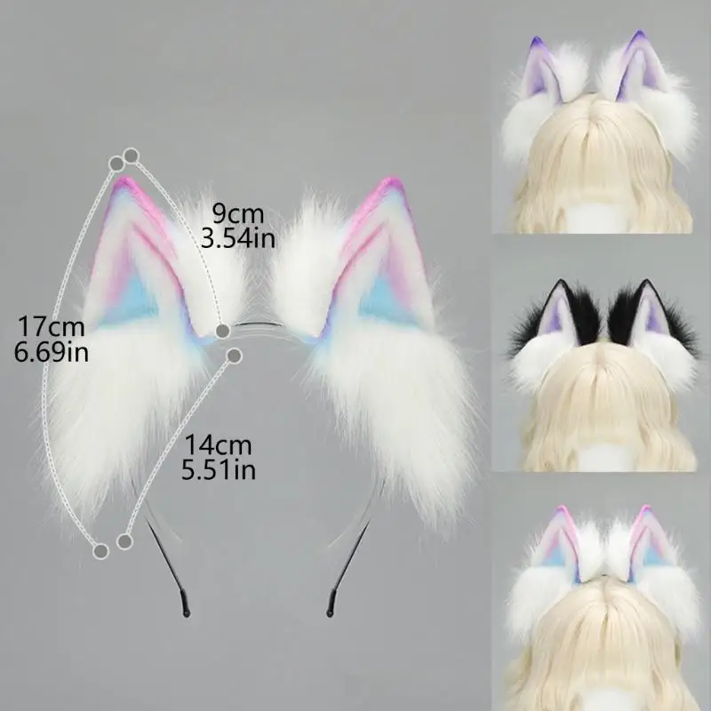 Thực Tế Mèo Băng Đô Quấn Tóc Sang Trọng Đô Gradents Thiết Kế Màu Sắc Cho Nữ Cô Gái Cosplay Sự Kiện Các Bữa Tiệc Theo Chủ Đề