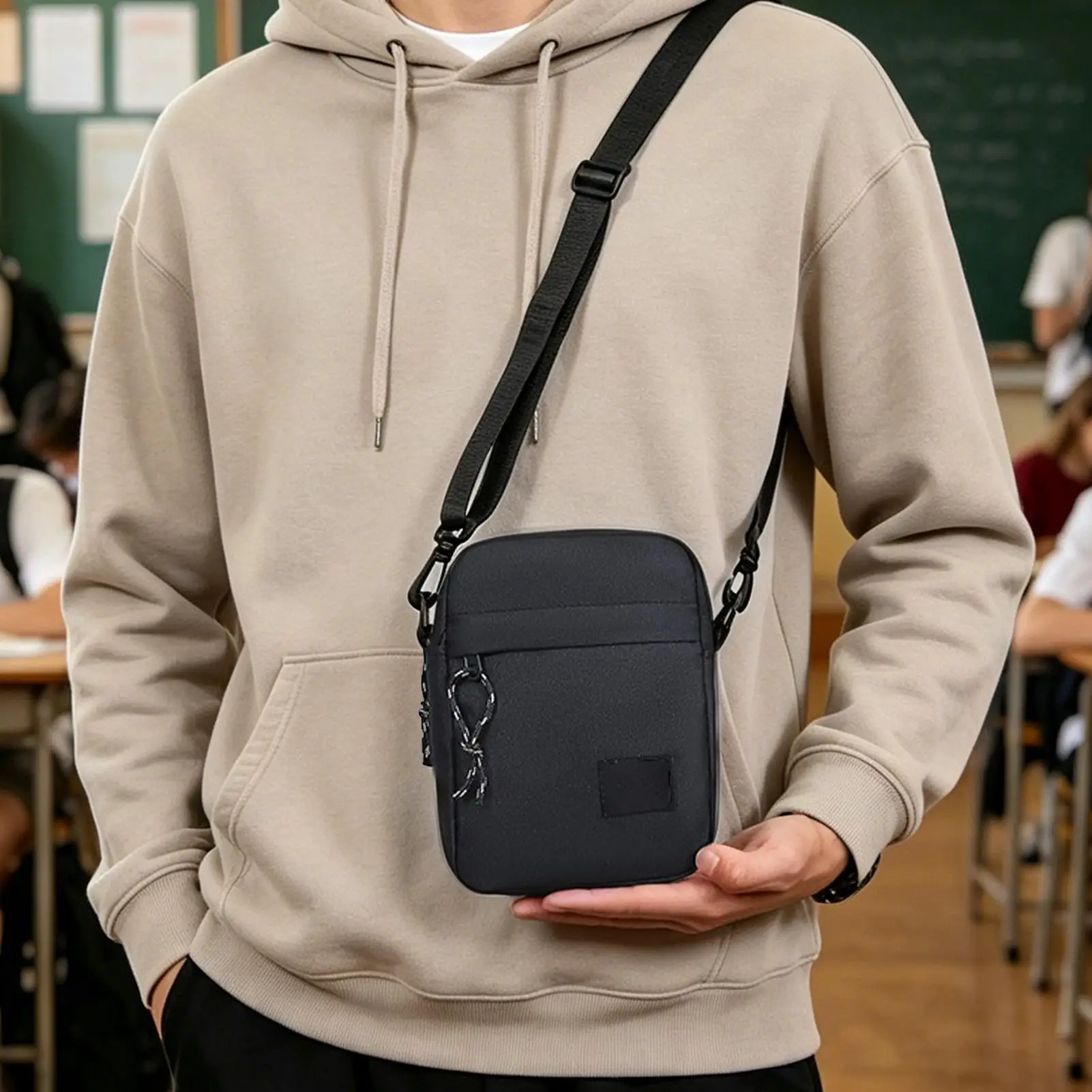 Men's Compact Shoulder Bag Fashion Casual Messenger Sling Bag For Travel Hiking Sport Gym Outdoor Work Business