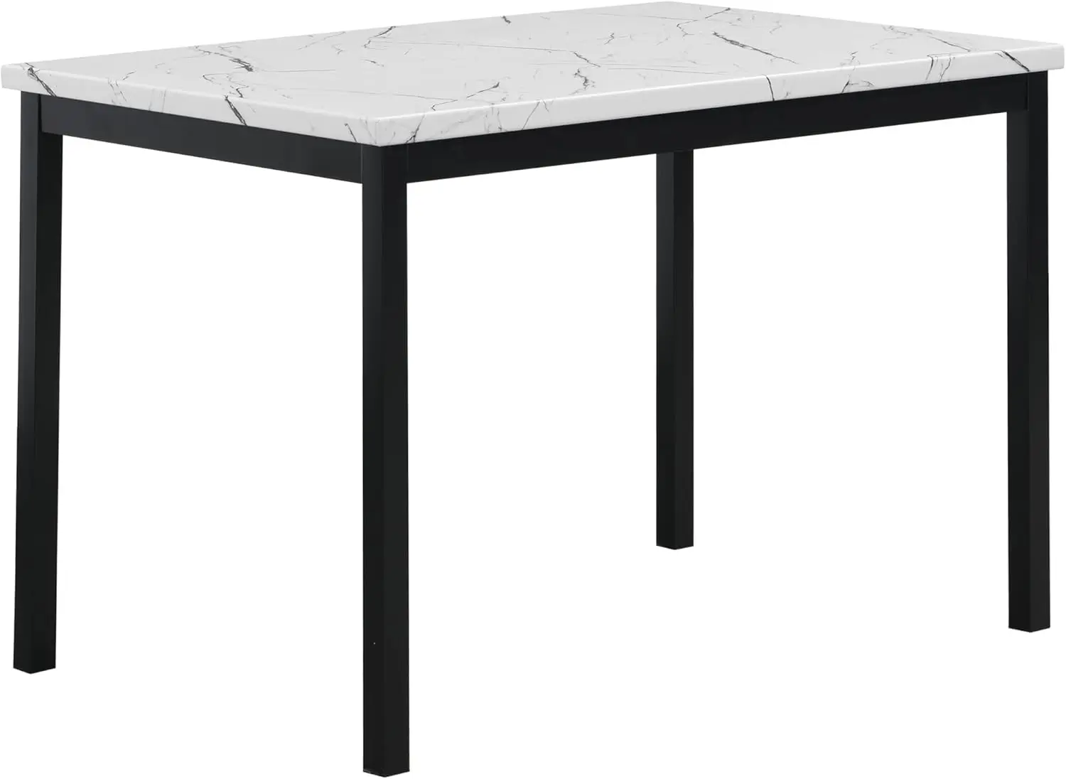 

Noyes Metal Dining Table with Laminated Faux Marble Top Off White