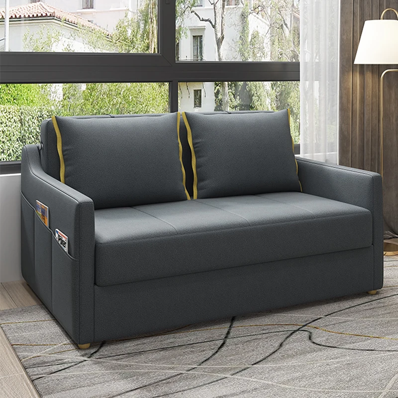 0.96 M Wide Single Seat Multi-Functional Simple and Foldable Solid Wood Sofa