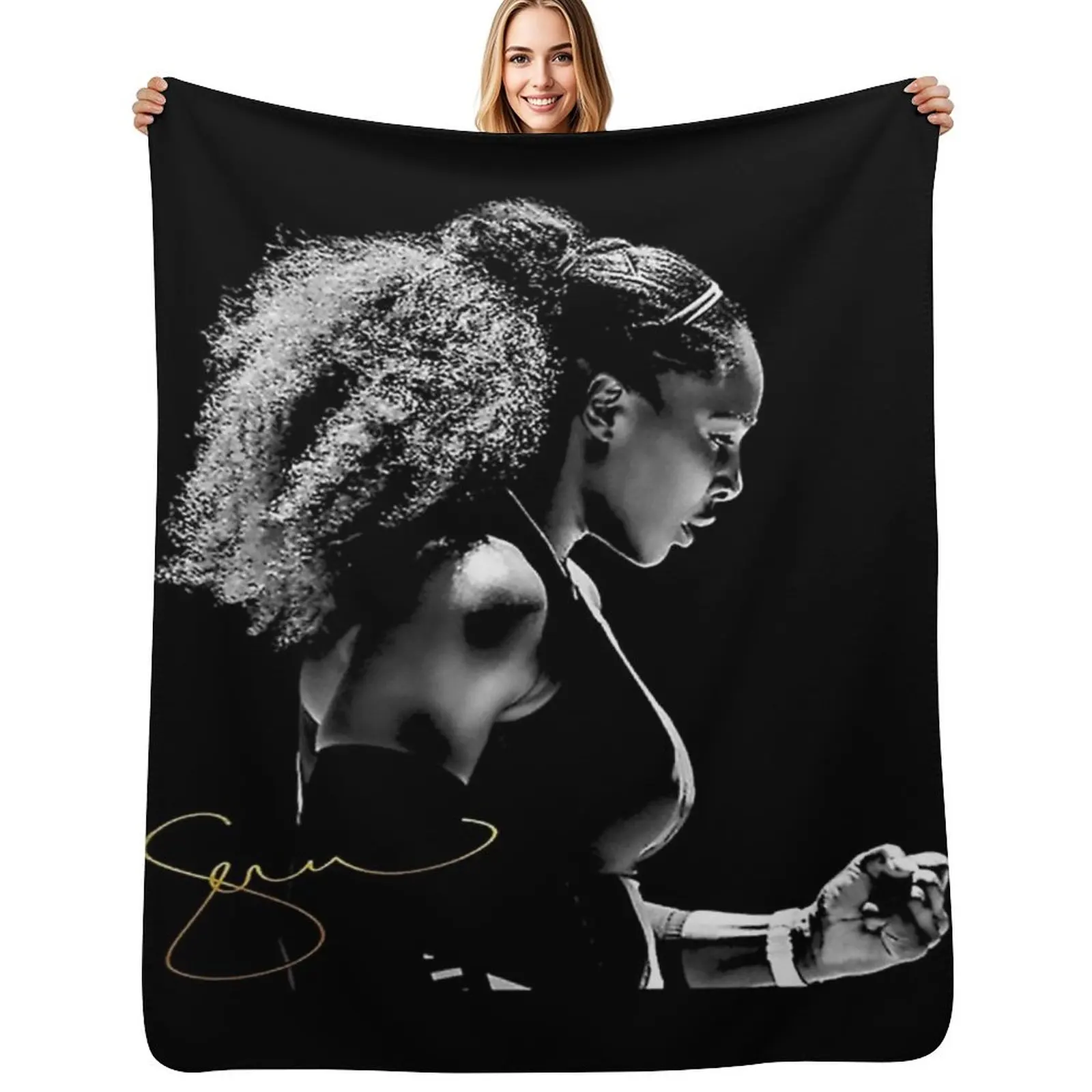 

Serena Williams Fitted Scoop Throw Blanket Cozy Warm Blanket for Bed Room Decor