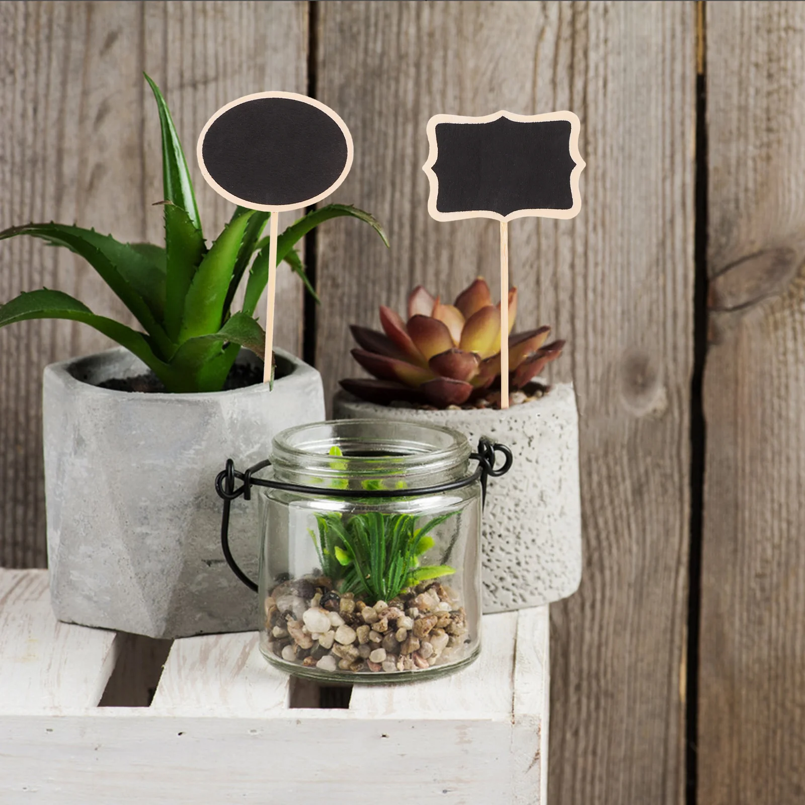 

20Pcs Wood Plant Labels Garden Markers Sturdy Writable Chalkboard Stakes for Succulent Flower Identification Plant Labels