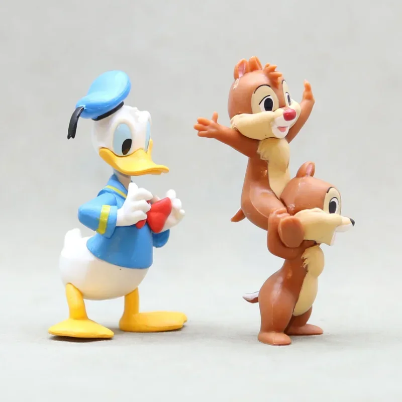 7 cm Disney Kawaii Donald Duck Chip Dale Actionfigur Mini Modell Hobby Spielzeug Geburtstagsgeschenk Kuchen Party Dekoration Kinder Charm Puppe