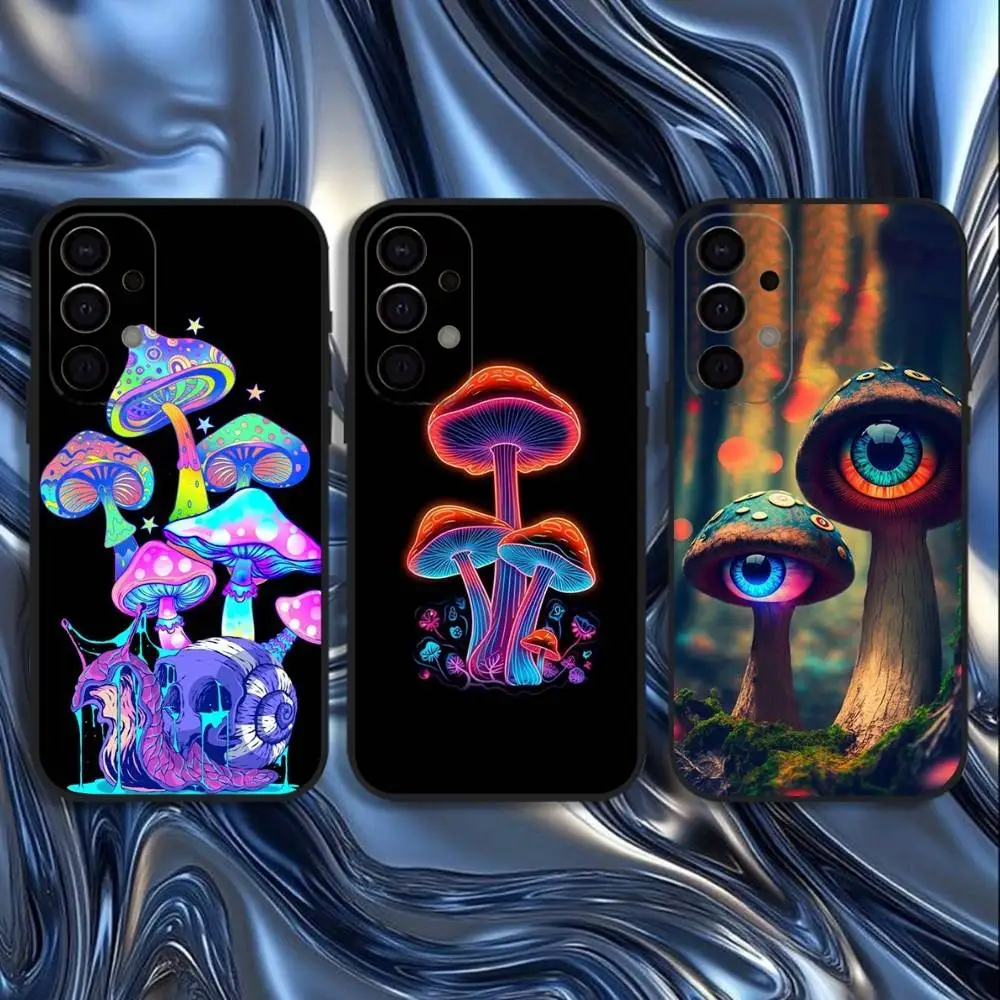 

Trippy Psychedelic Mushrooms Phone Case For Samsung S25,S24,S21,S22,S23,S30,Ultra,S20,Plus,Fe,Lite,5G Black Cover