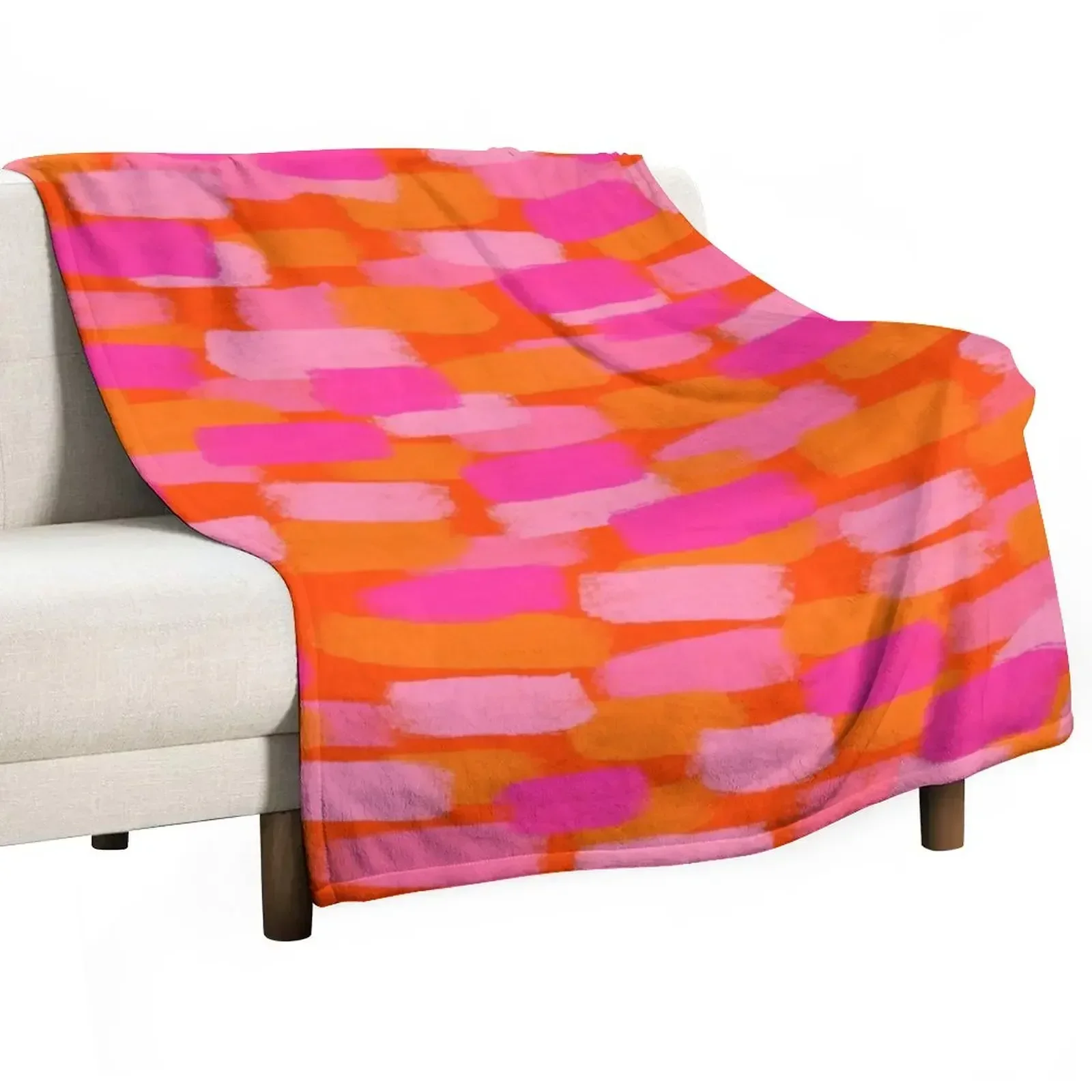 

Abstract, Pink and Orange, Paint Brush Effect Throw Blanket Weighted for babies halloween Blankets