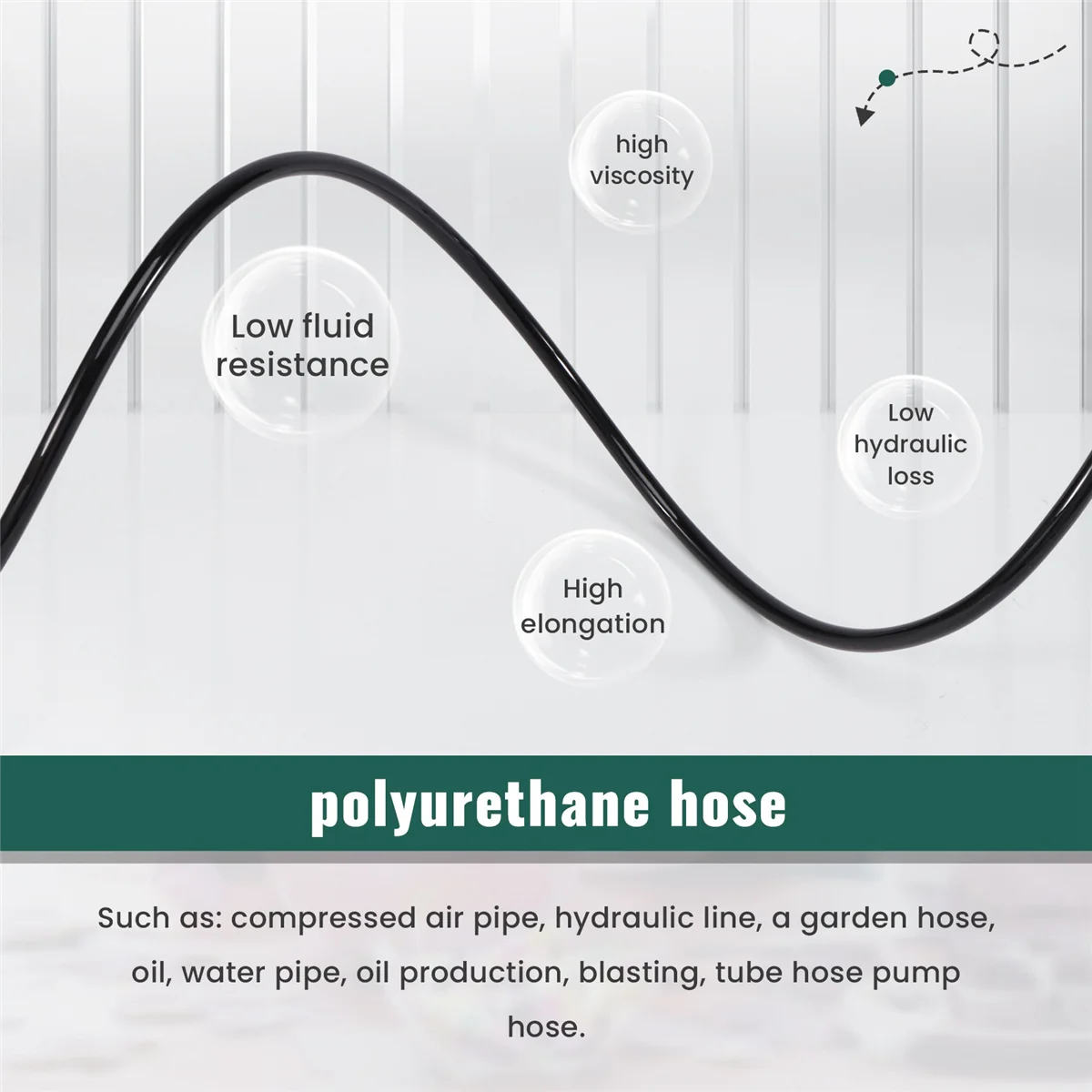 AT77 6mm x 4mm Pneumatic Air Compressor PU Hose Pipe 3 Meters Black