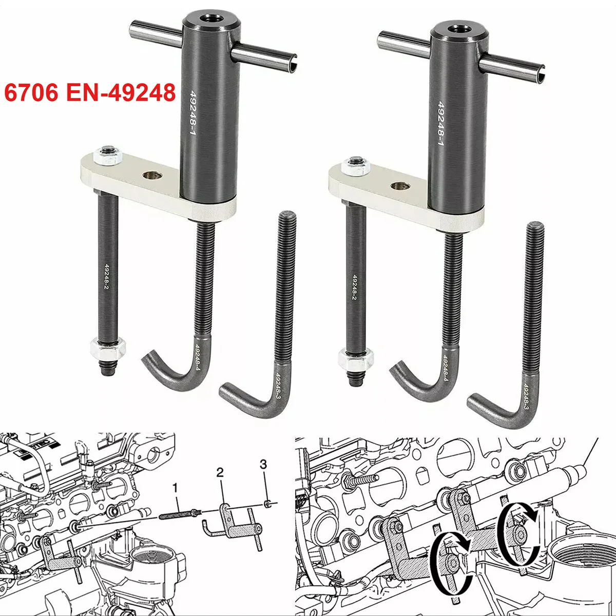 

6706 EN-49248 Fuel Injector Rail Assembly Remover Tool For Chevy GMC Cadillac GM GL8 2.0 2.8 3.0 3.2 3.6 Disassembly Tool