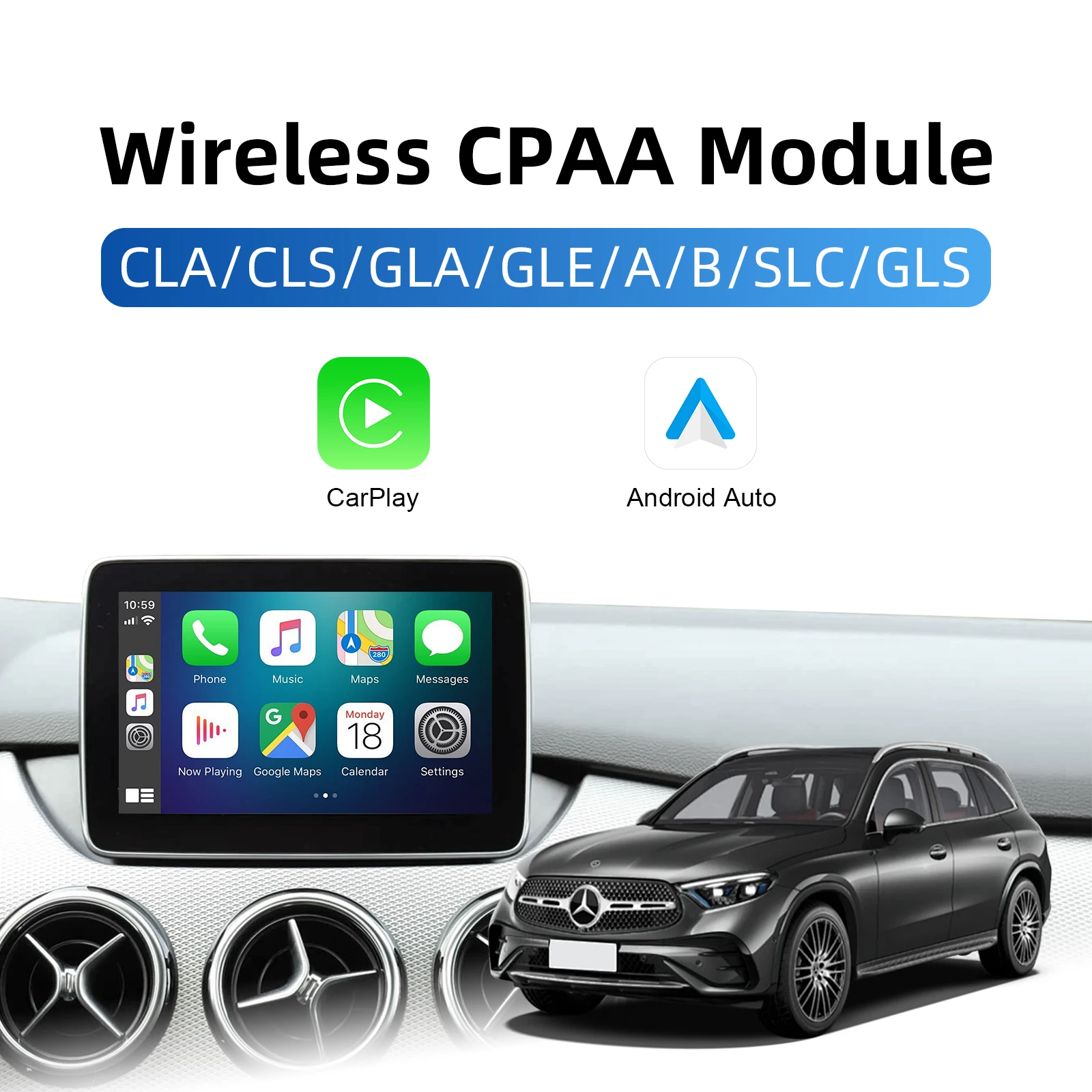 اللاسلكية CarPlay أندرويد السيارات التحديثية عدة فك صندوق CarPlay واجهة لمرسيدس بنز NTG 5.0 5.1 نظام القيادة 2014-2017