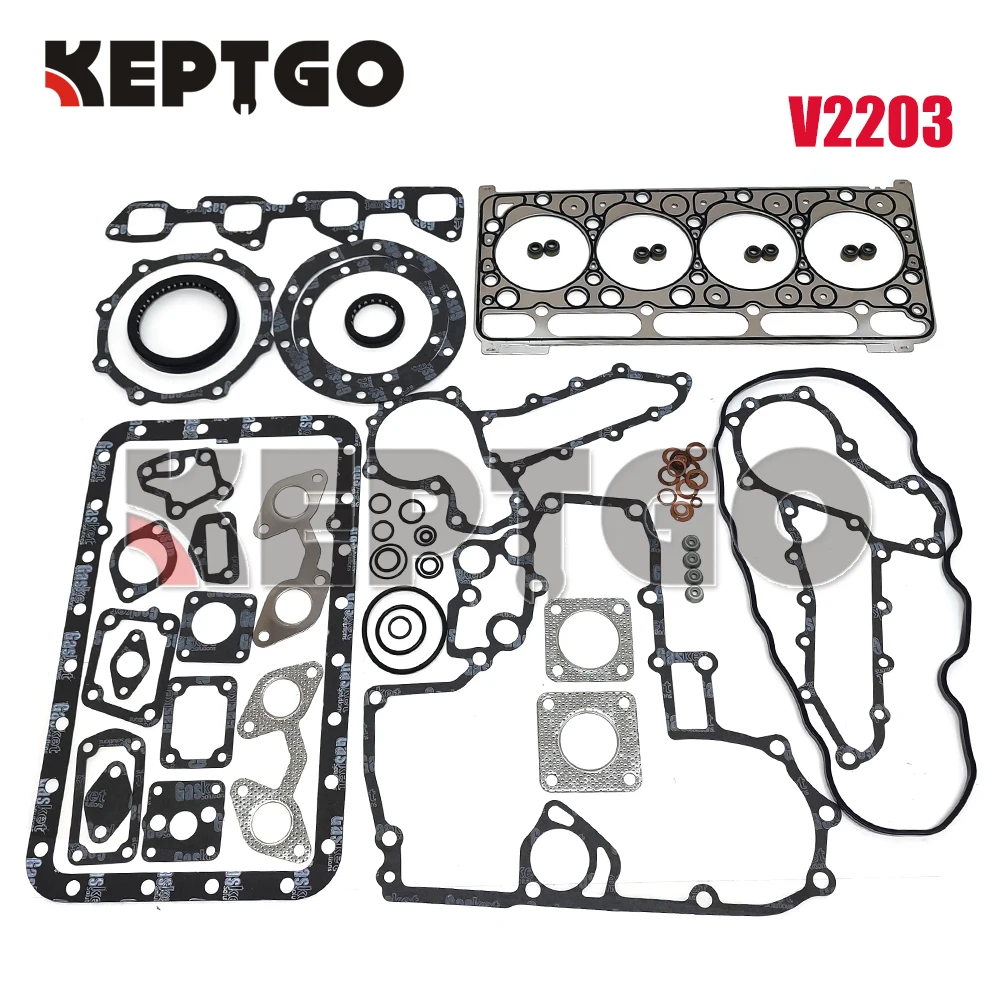 

New V2203 Full Gasket Set with cylinder head Fit Kubota Bobcat Scat Track STD