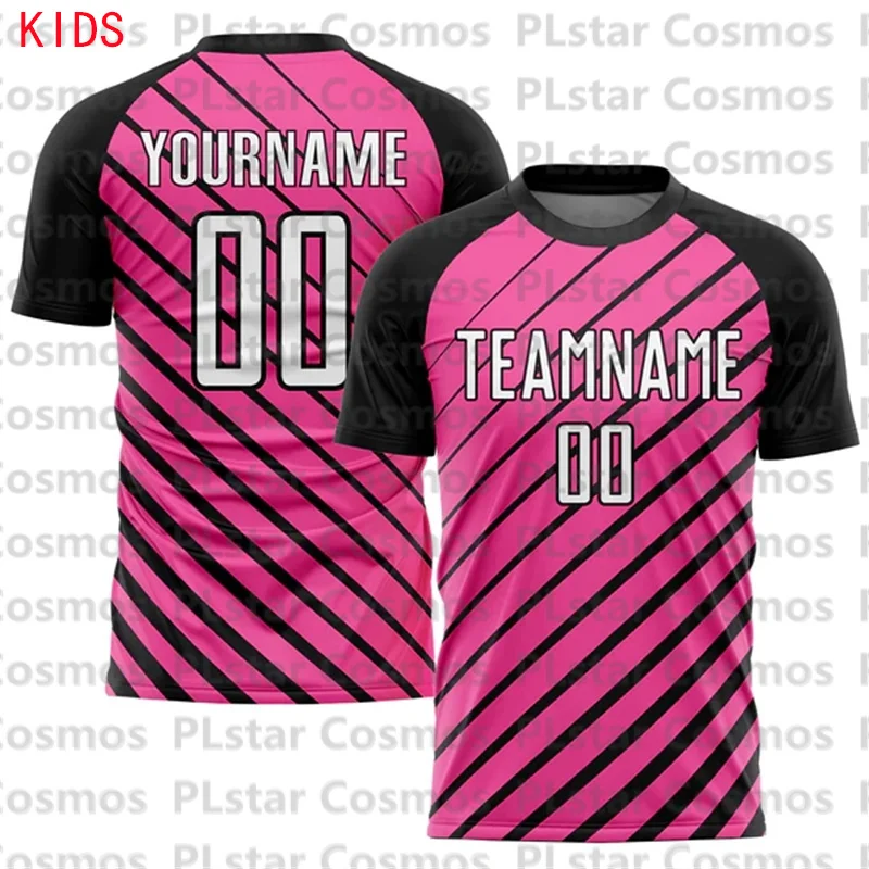 Custom Black White Sublimation Soccer Uniform Jersey 3D Printed Kids Football Jersey Boys Tops Girl Tees