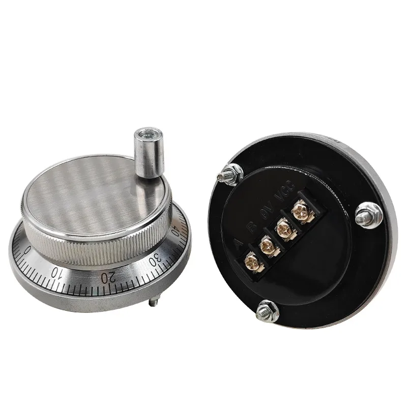 CNC Pulser Handwheel 24V 4Pin Pulse 100 Manual Pulse Generator Hand Wheel CNC Machine 60mm Rotary Encoder PLC NPN