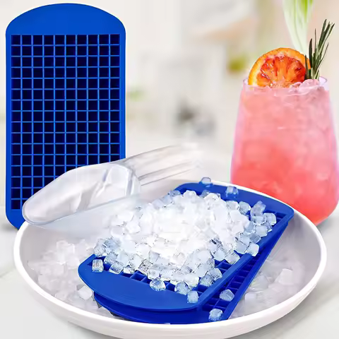 160 Grid Mini Silicone Ice Tray Square Silicone Ice Cube Tray Foldable Mini Ice Cube Mold Kitchen Tools Accessories