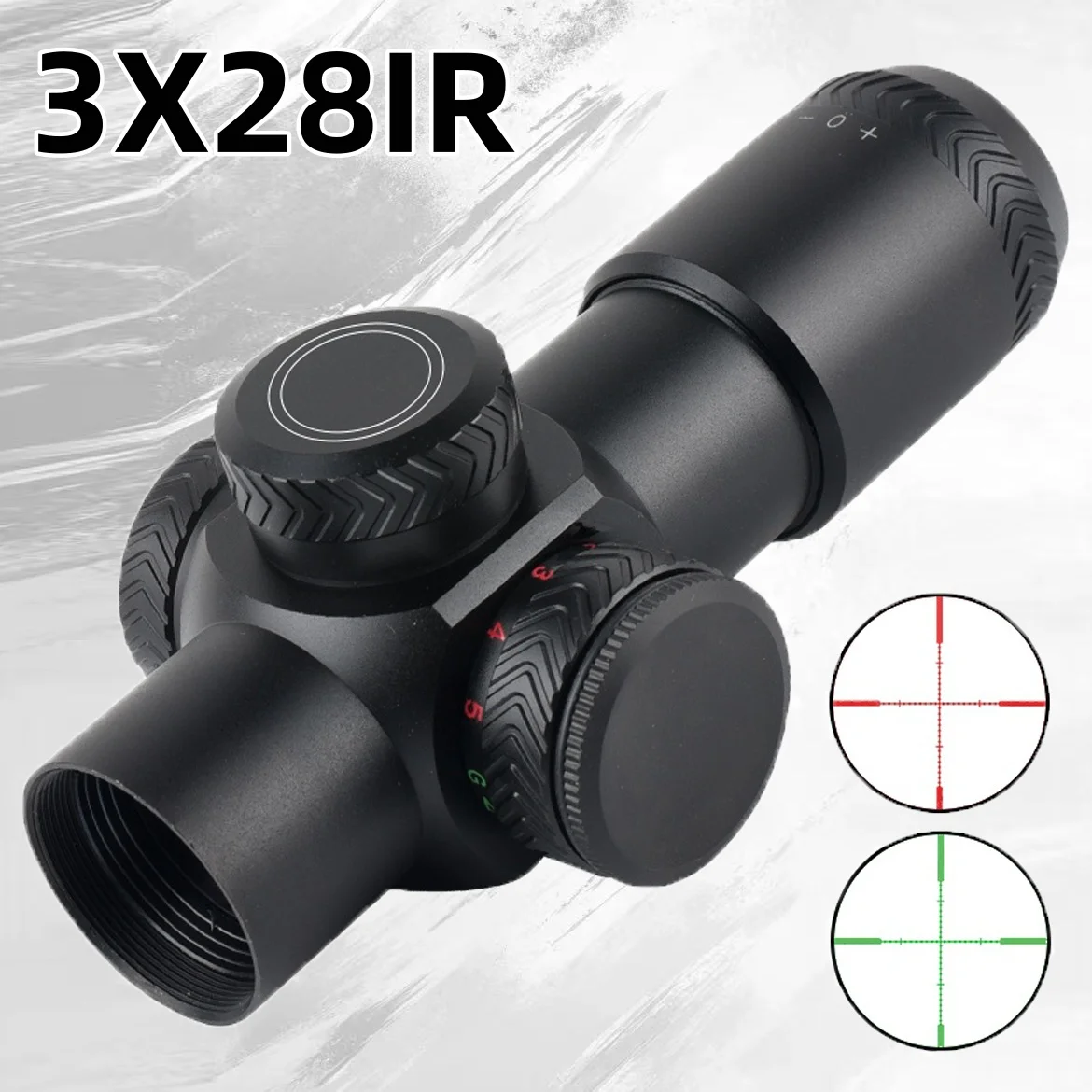 3X28IR Tactical Red Green Crossbow Short Reticle Rifle Scope Outdoor Sport Hunting Optics Glock Gun Sight 11mm/20mm Rail Mount