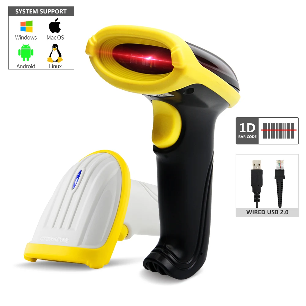 GTCODESTAR M-3100 High Performance Usb bar Code Reader Wired Laser Gun 1D Scanning Machine Barcode Scanner