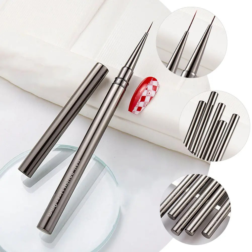 

Nail Art Brush Thin Liner Pen Smooth Application Easy Hold Nail Design Tool DIY Manicure Painting Supplies Salon Use