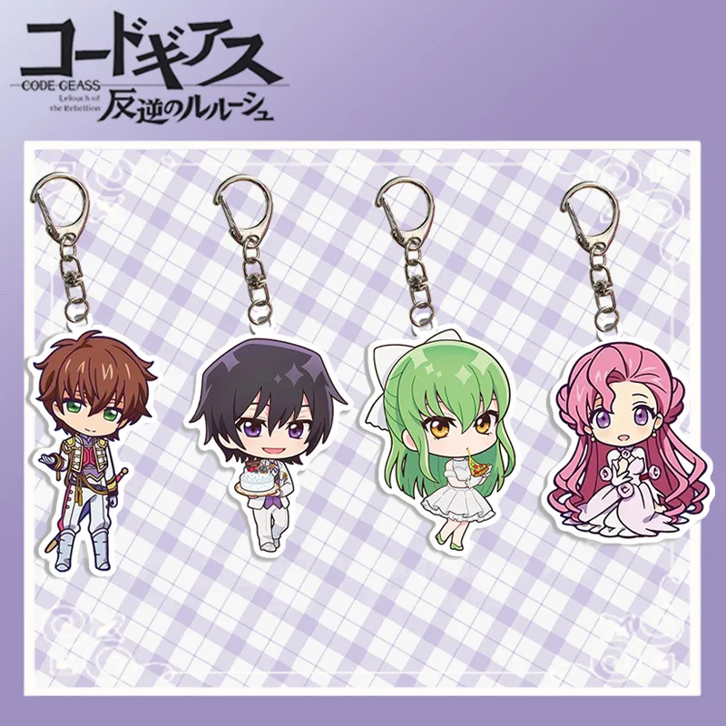 Anime Code Geass Acrylic Keychain  Model  Lelouch Lamperouge, C.C, Kallen Stadtfeld, Suzaku Kururugi Figure Goods Collection