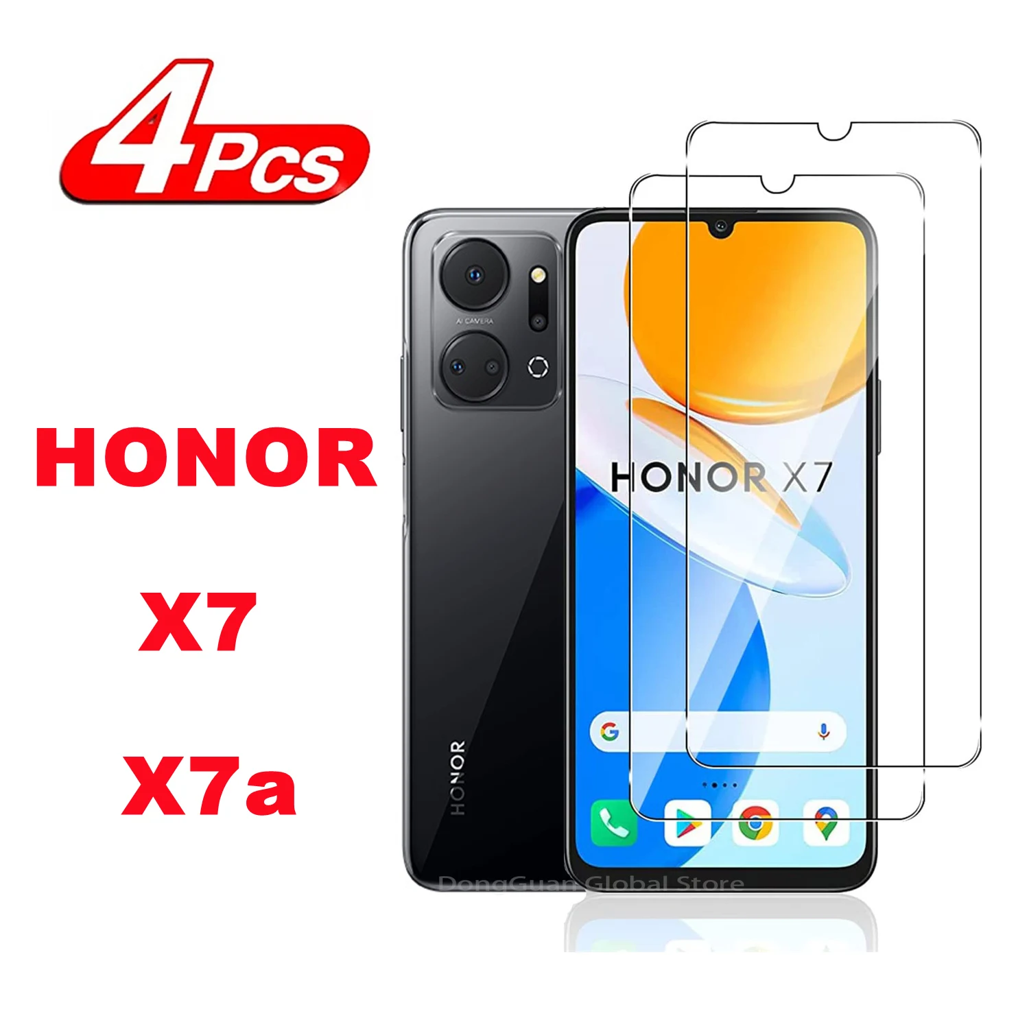 

2/4Pcs Tempered Glass For HONOR X7 X7a Screen Protector Glass Film