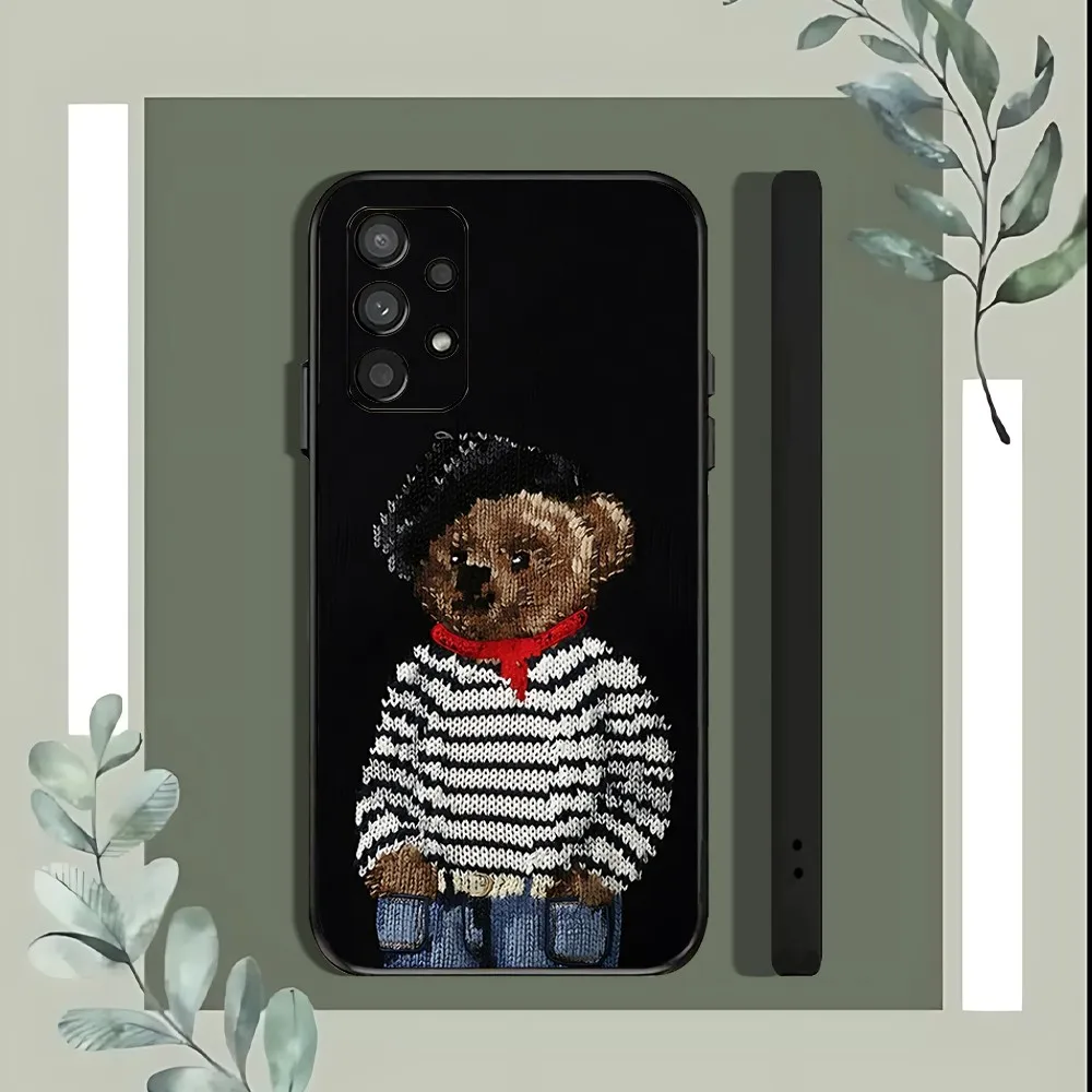 Baron Filou Bear Fashion Phone Case For Samsung Galaxy A52 A12 A51 S21 Edge S22ULTRA S23 S20LITE Plus Ultra Black Cover