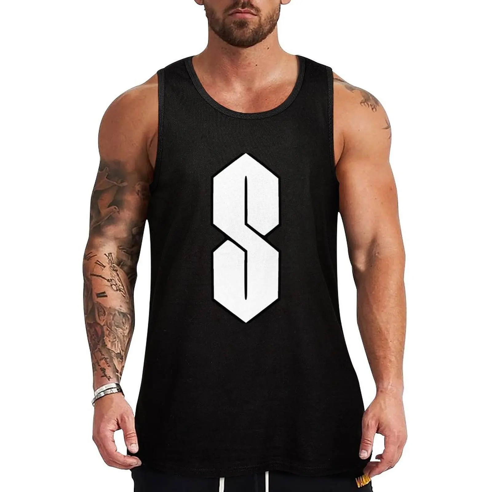 

The Graffiti Letter S Tank Top basketball clothing Men's sleeveless Muscle fit