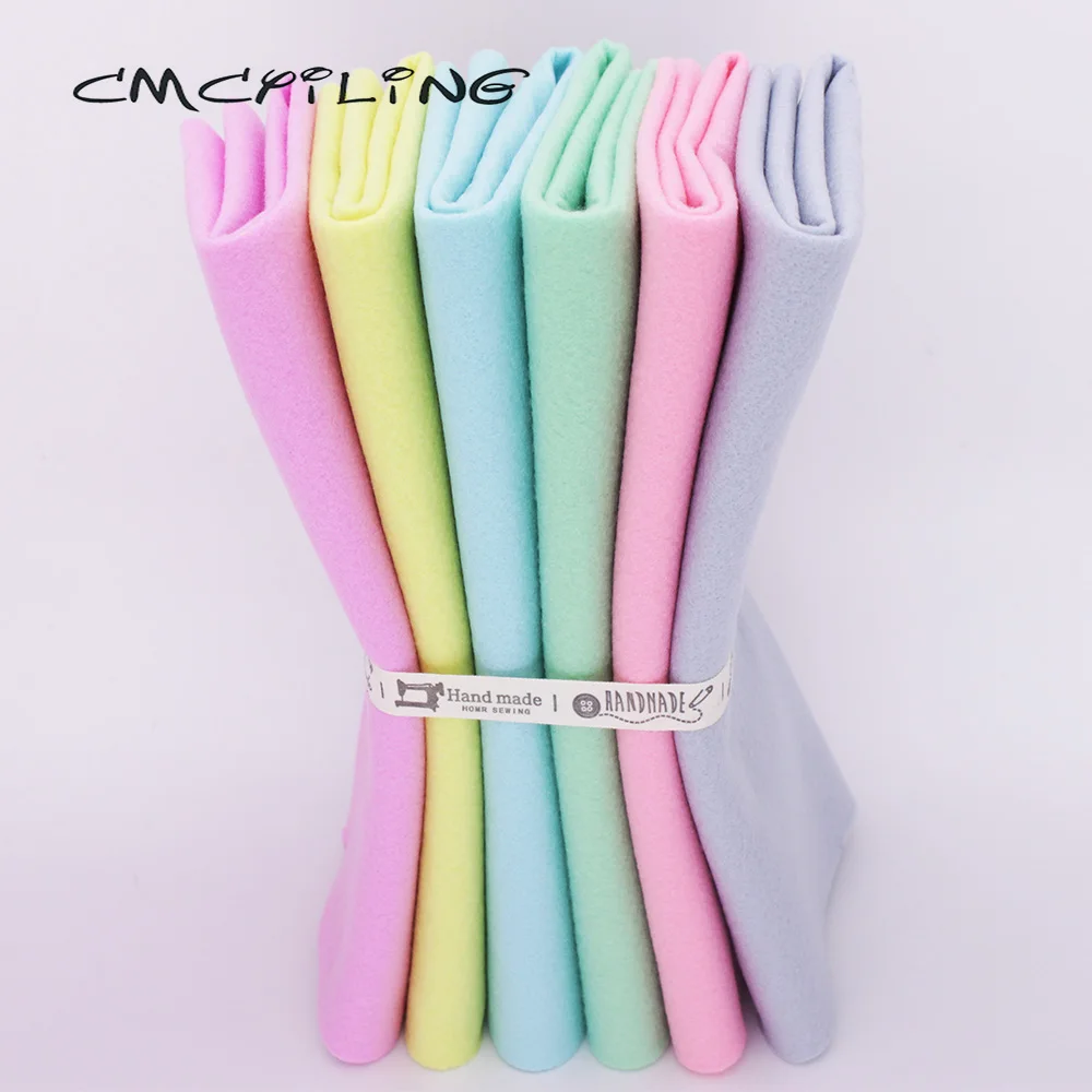 CMCYILING Felt Set, Soft Fabric For Needlework DIY Sewing Dolls Crafts, Polyester Cloth, Handmade Material 6Pcs/Lot  25cmx28cm