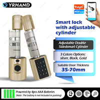 Euro Tuya APP Fingerprint Bluetooth Free adjustment ​Cylinder Smart Door Lock Electronic with Alexa waterproof smart door lock