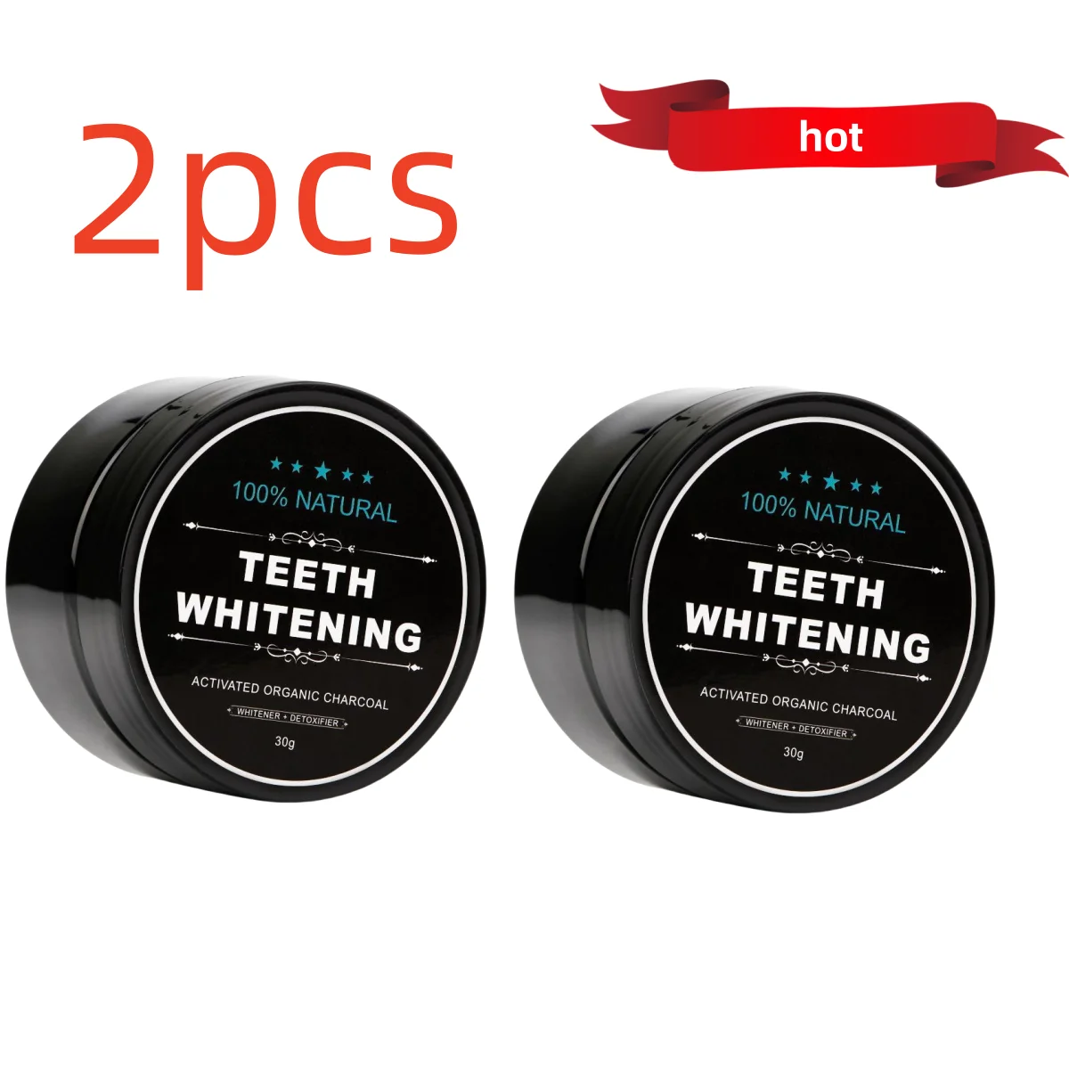 2pcs Teeth Care Powder Charcoal Oral Care Natural Activated Charcoal Dental Whitener Powder Oral Hygiene Effective cleaning set