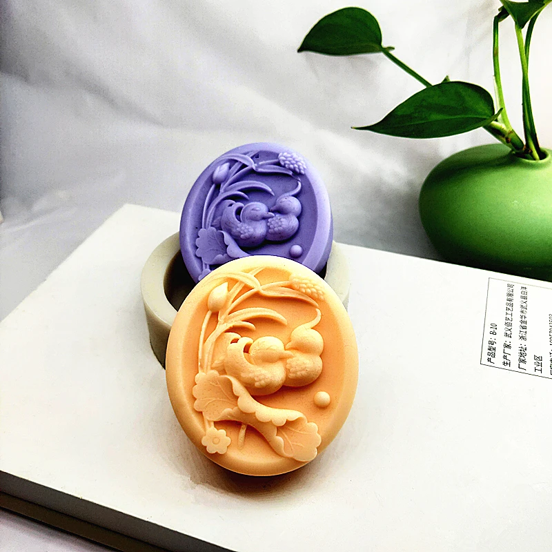 Mandarin Duck Silicone Soap Mold Lover Bird Playing in Water DIY Washing Tools Molds Candle  Making Mould  Handmade Gift