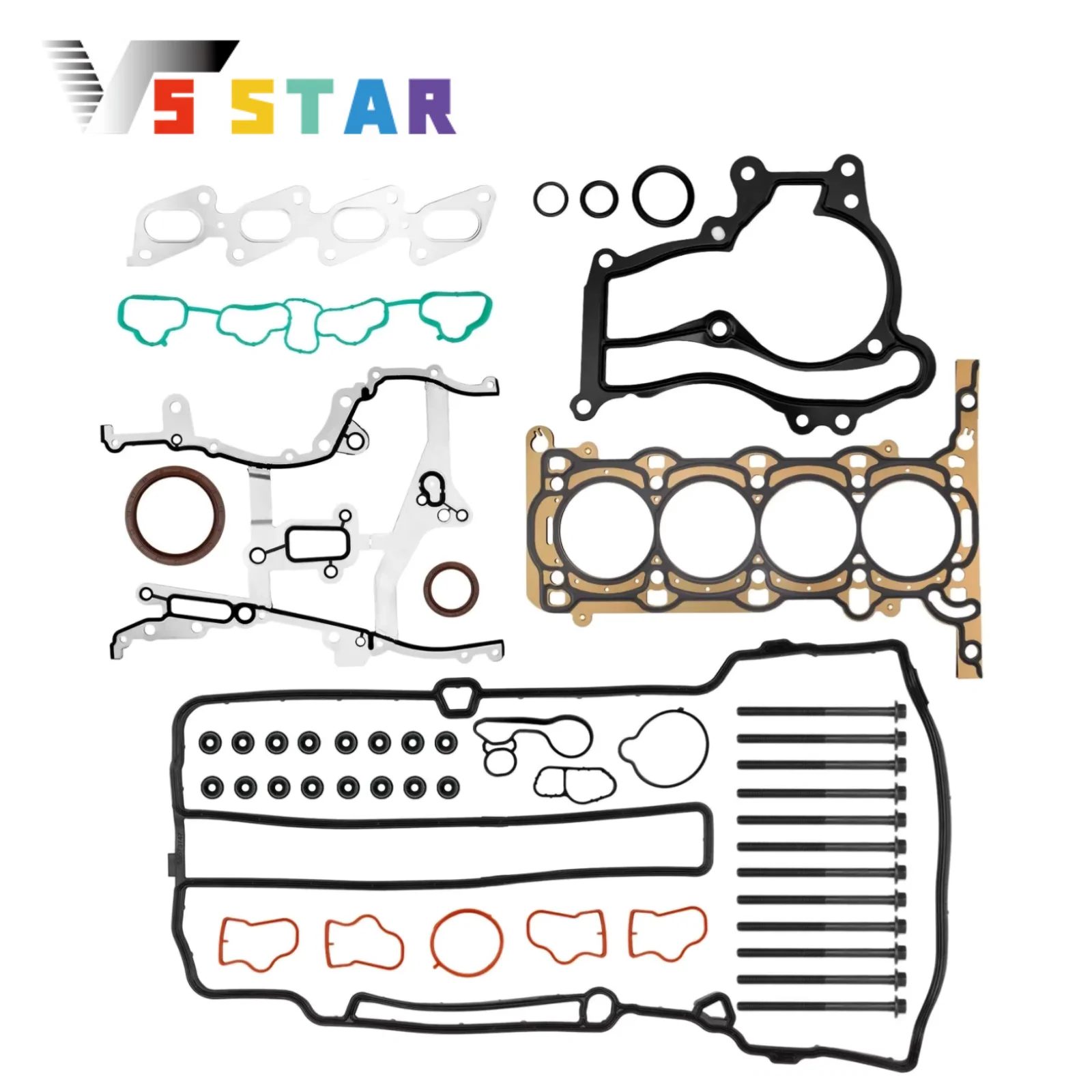 

HS26516PT HS26540PT-1 HS54898 Head Gasket Kit with Cylinder Bolts For 2013-2016 Buick Encore 2015-2016 Chevy Trax 1.4L EA-1029