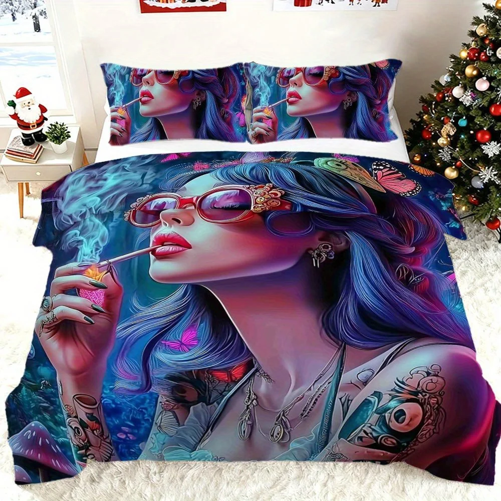 Dreamy Butterfly Duvet Cover Set Multi Size Quilt Cover Queen Size Bedroom Bedding Decoration Machine Washable Adult Boy Girl Bedroom