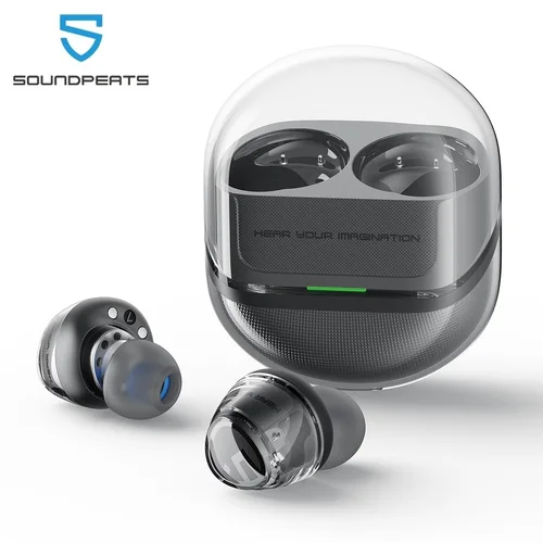 SoundPEATS Auriculares inalámbricos Clear dot Auriculares Bluetooth 5.3 con micrófono dual, cancelación de ruido de llamadas AI, modo de juego, soporte para aplicaciones