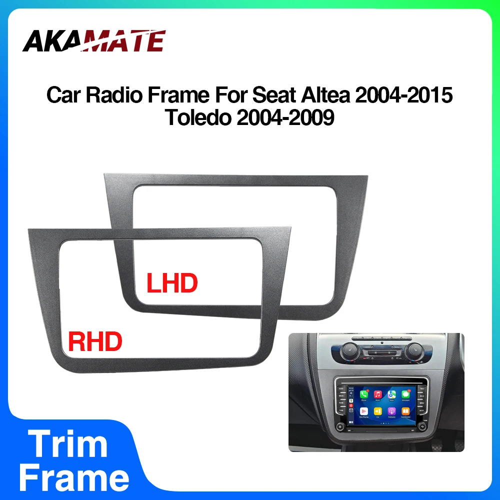 2Din Car Radio Frame for Seat Altea Toledo Stereo Player Panel Dash Mounting Installation Trim Face Fit for 7 8 9 inch Car Radio