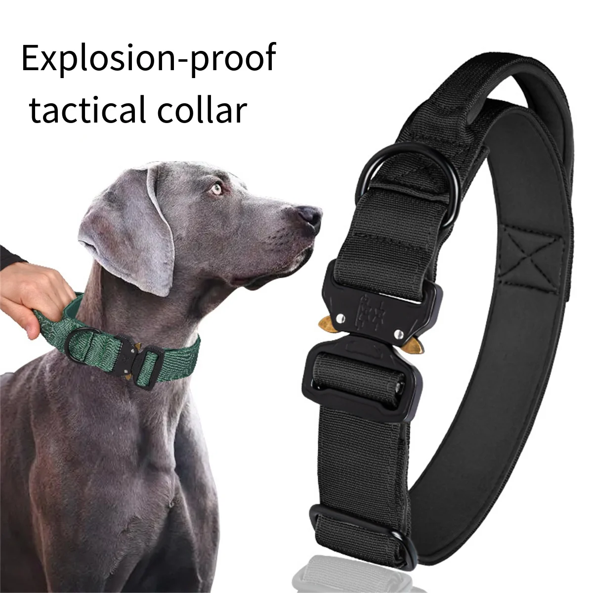 1pc Durable Tactical Dog Collar Leash Set Military Heavy Duty for Medium Large Dogs Training Walking Accessories