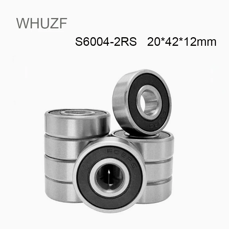 

WHUZF 10PCS S6004RS Bearing 20*42*12 mm ABEC-5 440C Stainless Steel S 6004-2RS Ball Bearings 6004 Stainless Steel Ball Bearing