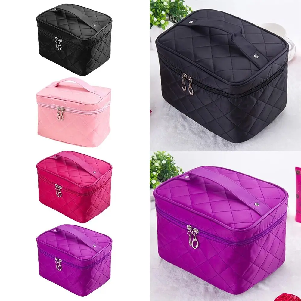 Travel Quilted Cosmetic Bag Multifunctional Large Capacity Waterproof Handbag Cosmetic Cases Women