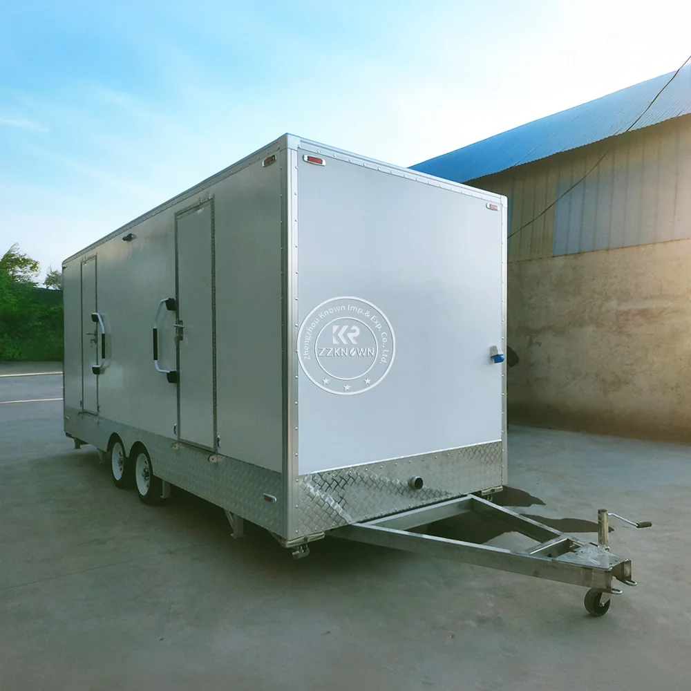 Customizable Luxury Mobile Portable Toilet Trailer Bathroom Mobile Washroom Portable VIP Toilet Trailer for Beach or Park Use