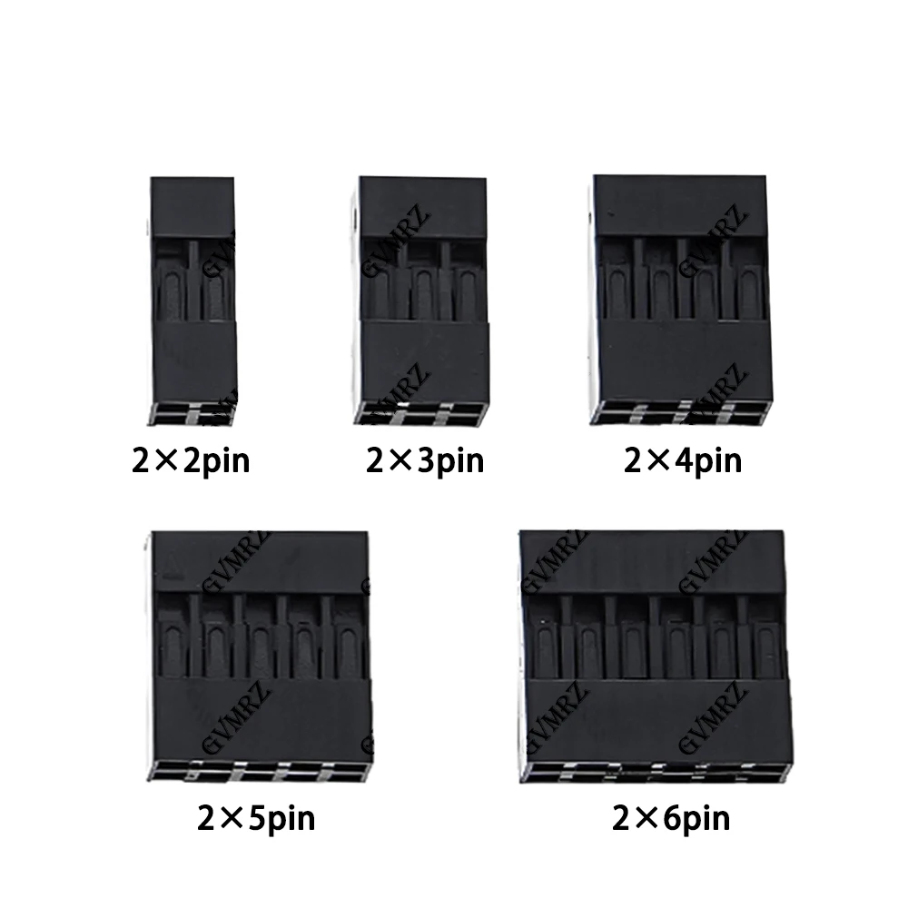 100PCS 2x6P/2x2  2.54MM Double Row Dupont Cable Case Dupont Plug Dupont Connector Plastic Shell Jump Line Shell Dupont Shell