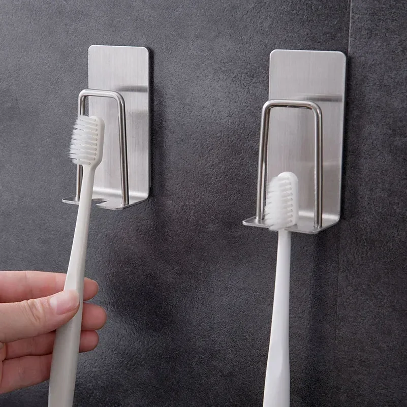 1/2 pcs Stainless Steel Toothbrush Holder Shaver Cup Wall Mount Toothbrush Storage Rack Bathroom Accessories Set
