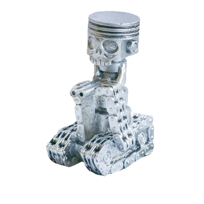 Cute Cartoon Skull Face Industrial Machinery Small Ornaments and Small Gifts Are Universal Wrench Gear Skull Human Resin Crafts