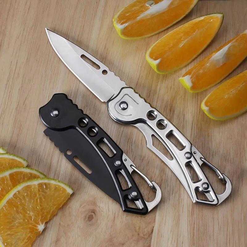 Folding Pocket Knife Stainless Steel Survival Hunting Camping Fishing Portable Fruit Carrying Key Outdoor Tools To Send Ropes