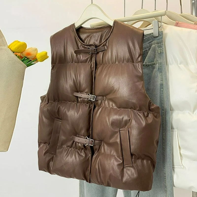 

2025 Autumn New Design Sense Vest Women's Fashionable Age Reducing Loose Pleated Bread Jacket