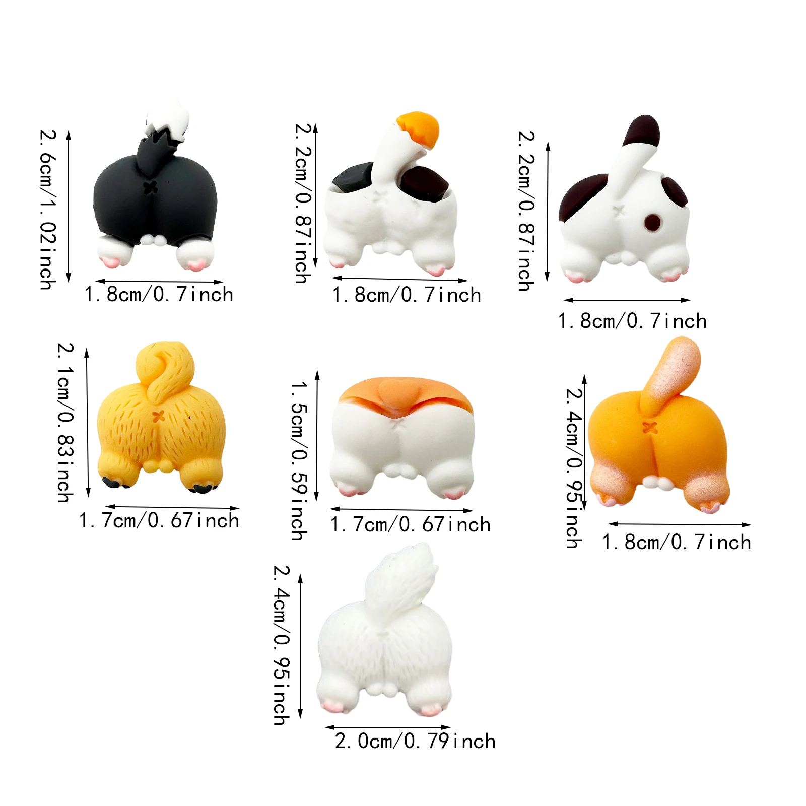 7-Piece Cat & Dog Tail Refrigerator Magnets Set, Animal Fridge Magnet Series for Kitchen Office Storage Decor