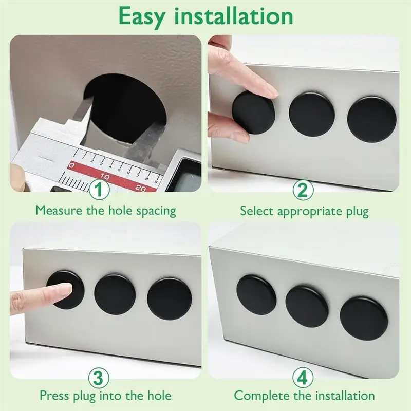 HOT For Round Hole Plugs-Silicone Rubber-10 PCS-Black Snap In Locking Design 1 To 1/8 Inch(28Mm) B~Jul.